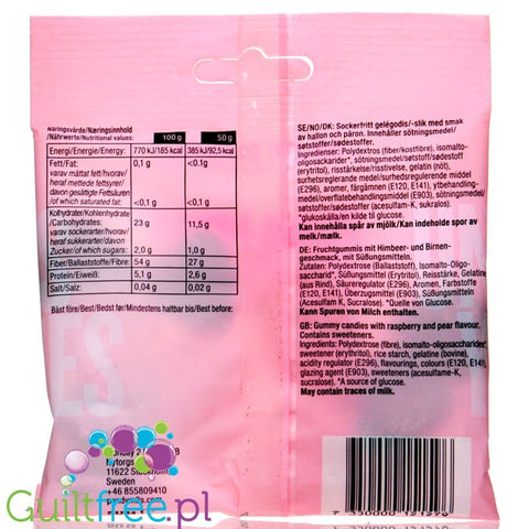 Pandy Sour Skulls - sour fiber jellies without sugar 45% less calories, raspberry and lemon