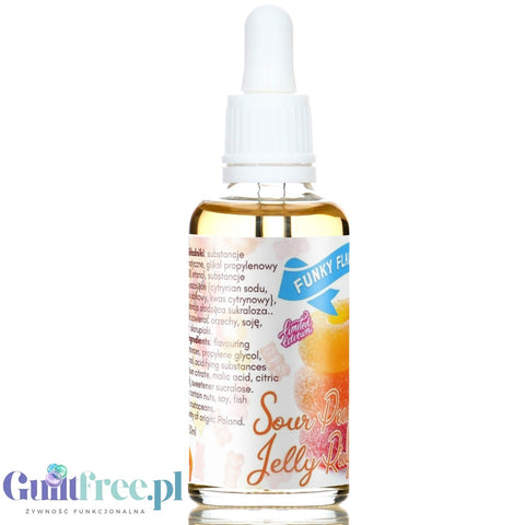 Funky Flavors Sweet Sour Peach Jelly Rings - słodkie kropelki smakowe bez cukru i kalorii, edycja limitowana