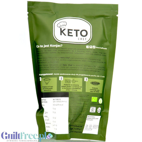 Keto Chef Organic Konjac Fettuccine - organic shirataki noodles 9kcal, unscented formula