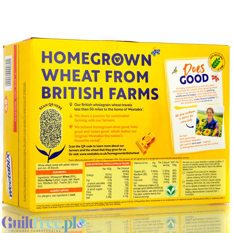 Weetabix Family Pack 48 sztuk - prasowane pełnoziarniste płatki śniadaniowe w brykietach z żelazem i witaminami