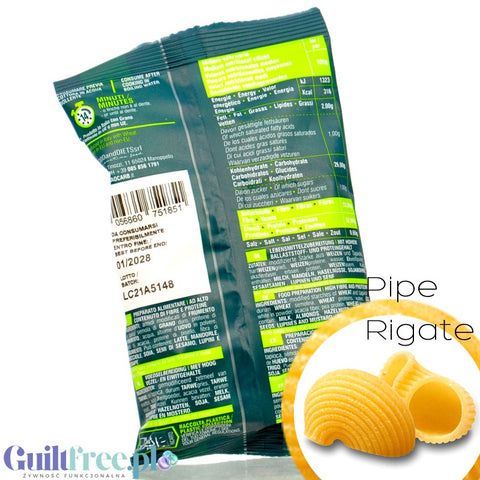 Ciao Carb Maccarozone Stage 3, Pipe Rigate 50g - włoski makaron niskowęglowodanowy niskie IG,  33g białka