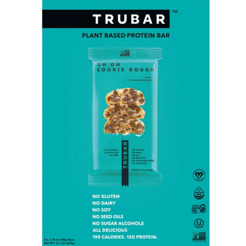 TRUBAR Oh Oh Cookie Dough - a savory vegan protein bar without gluten, soy or sweeteners