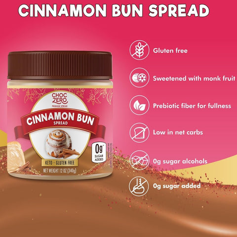 Choc Zero Keto Cinnamon Bun Spread - keto krem z monkfruit o smaku cynamonowej drożdżówki