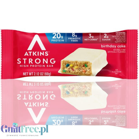 Atkins Strong Birthday Cake - baton białkowy z masłem migdałowym, bez maltitolu