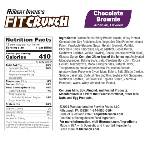 Fit Crunch Chocolate Brownie XXL - wypiekany baton białkowy z WPI