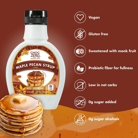Choc Zero Maple Pecan Syrup - naturalny bardzo gęsty syrop bez cukru z błonnikiem o smaku klonowo-pekanowym