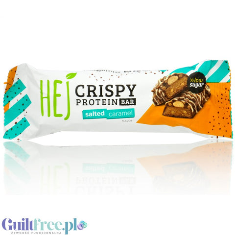 HEJ Bar Salted Caramel - bezglutenowy baton białkowy z mleczną czekoladą bez cukru