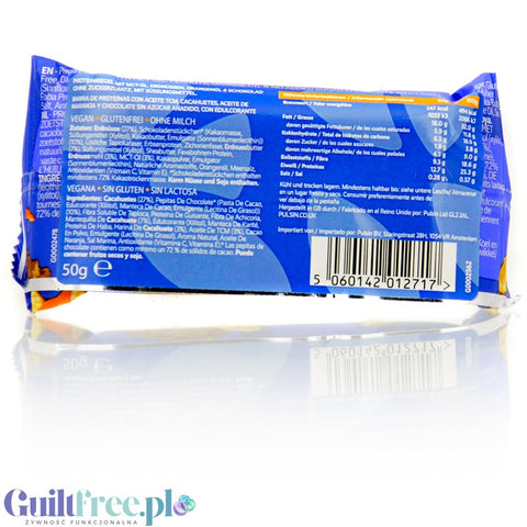 Pulsin Keto Bar Orange Choc & Peanut - vegan bar with xylitol