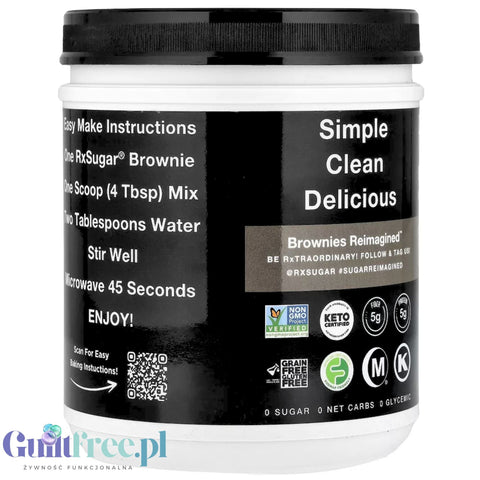 RxSugar Brownie Mix Pro 750g - mieszanka do przygotowania brownie w mikrofali
