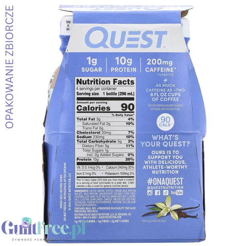 Quest Iced Coffee Vanilla Latte RTD - proteinowa waniliowa kawa mrożona 90kcal, bez cukru