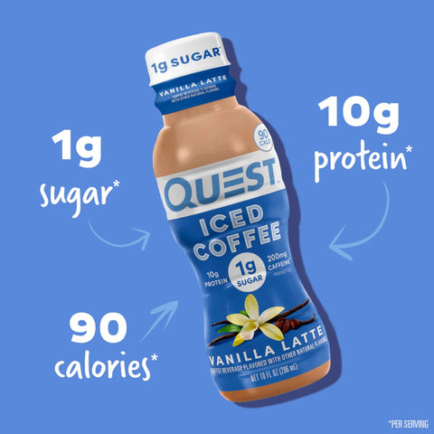 Quest Iced Coffee Vanilla Latte RTD - proteinowa waniliowa kawa mrożona 90kcal, bez cukru