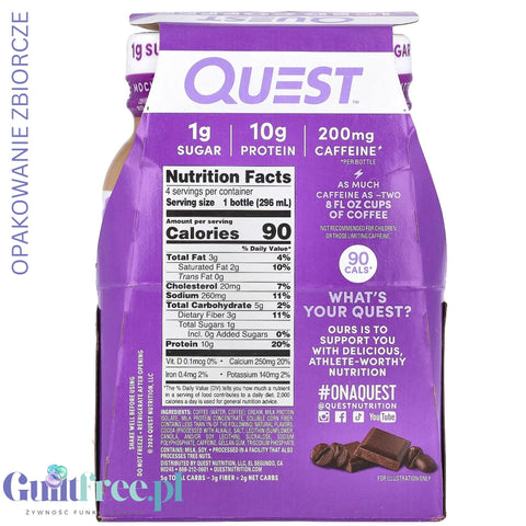 Quest Iced Coffee Mocha Latte RTD - protein chocolate iced coffee 90kcal, sugar free
