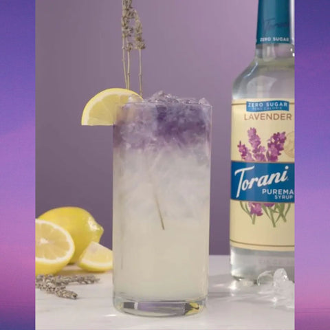 Torani Puremade Zero Lavender - syrop lawendowy bez cukru i kalorii, tylko z naturalnymi słodzikami