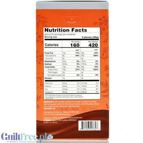 Choc Zero Keto Bark, Milk Chocolate & Caramel Crunch - sugar-free milk chocolate with caramel crunch