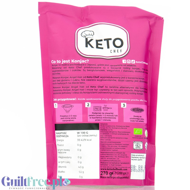 Keto Chef Organic Konjac Angel Hair - organic shirataki noodles