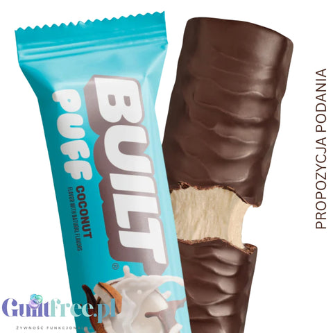 Built Bar Protein Puffs Coconut - protein marshmallow bar in chocolate 17g protein & 140kcal