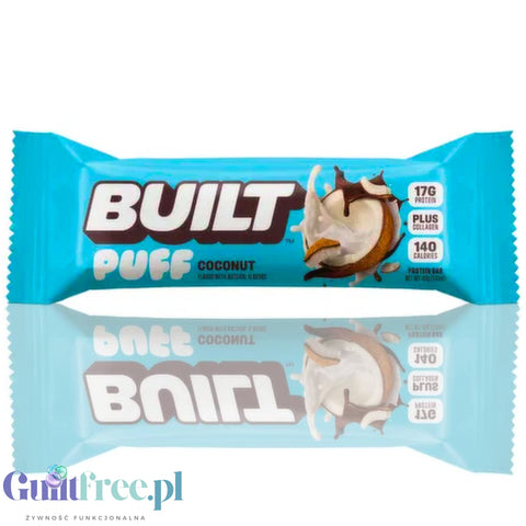 Built Bar Protein Puffs Coconut - protein marshmallow bar in chocolate 17g protein & 140kcal