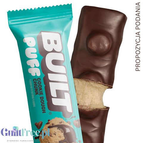 Built Bar Protein Puffs Cookie Dough Chunk - protein marshmallow bar in chocolate 17g protein & 140kcal
