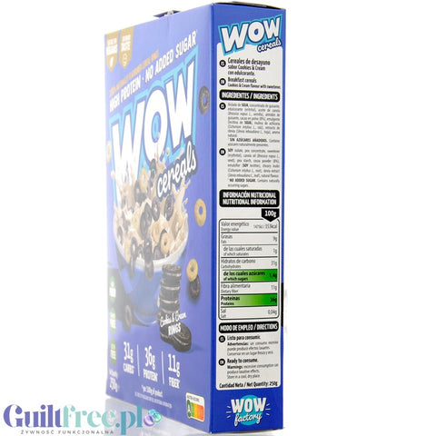 WOW Cereals Cookies & Cream Rings - wegańskie białkowe kółeczka śniadaniowe bez cukru i glutenu