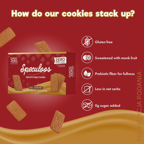 Choc Zero Speculoos Crispy Cookies - keto spice cookies without sugar and maltitol