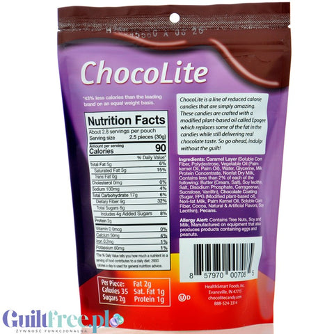 Healthsmart Sweet Nothings Chocolite Caramel Pecan Clusters - niskotłuszczowe czekoladki karmelowe z pekanami