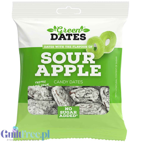 Green Dates Sour Apple - dates in a sour sprinkle with green apple flavor