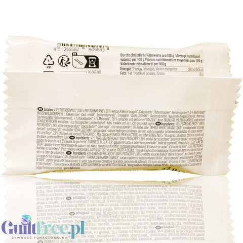KoRo Bio Pistazienschnitte mit Pistaziencreme - bio wafelek z kremem pistacjowym 45% pistacji!