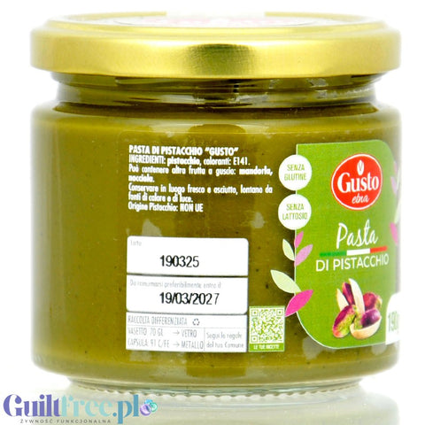 Gusto Etna Pasta di Pistacchio - sycylijski krem pistacjowy 99,9% pistacji bez cukru i słodzików
