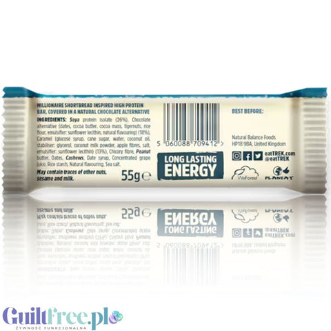 Trek Power Protein Bar Millionaire Shortbread - wegański baton proteinowy 15g białka bez słodzików