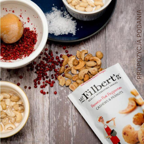 Mr Filbert's Peruvian Pink Peppercorn Cashew & Peanuts - nerkowce i orzechy arachidowe z różowym pieprzem