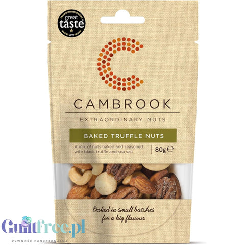 Cambrook Baked Truffle Nuts - nerkowce, makadamia i pekany z oliwą i czarną truflą