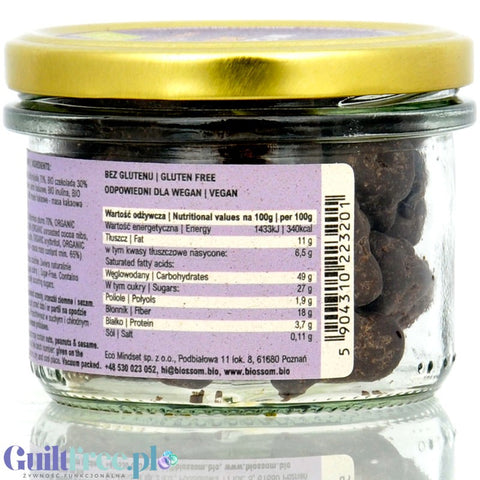 Biossom Śliwki w wegańskie organicznej czekoladzie bez cukru z erytrytolem 125g