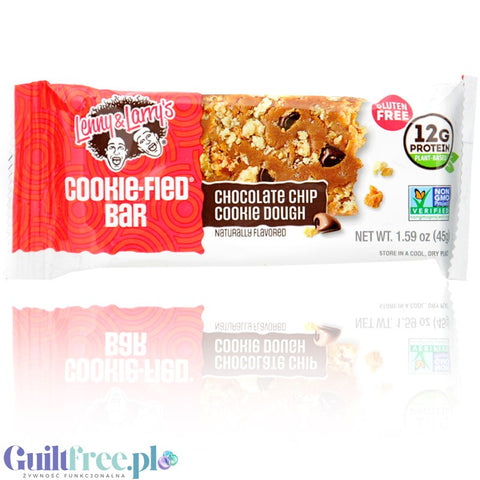 Lenny & Larry's Complete Cookie-fied Bar Chocolate Chip Cookie Dough - wegański baton ciasteczkowy 12g białka