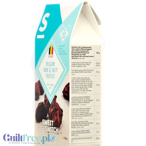 Sweet Switch Belgian Dark & Salty Trüffel - praliny z ciemnej czekolady z nadzieniem ganache bez dodatku cukru