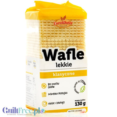 EuroWafel Wafle Lekkie Klasyczne - kwadratowe kruche bez dodatku cukru ze stewią