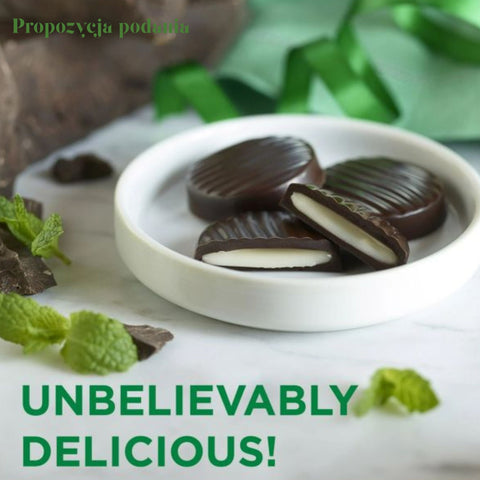 Russel Stover Stevia Mint Patties - nadziewane czekoladki bez cukru z masą miętową