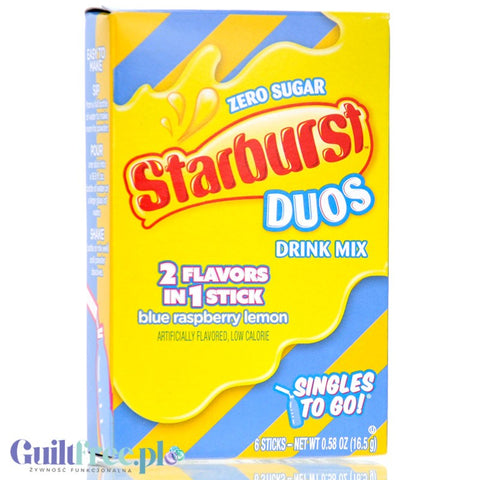 Starburst Duos Drink Blue Raspberry Lemon - sugar-free sachets, instant drink, Raspberry with Lemon