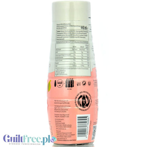 SodaStream No Sugar Cherry 440ml / 9L - syrop / koncentrat do wody bez cukru i kalorii, Wiśnia