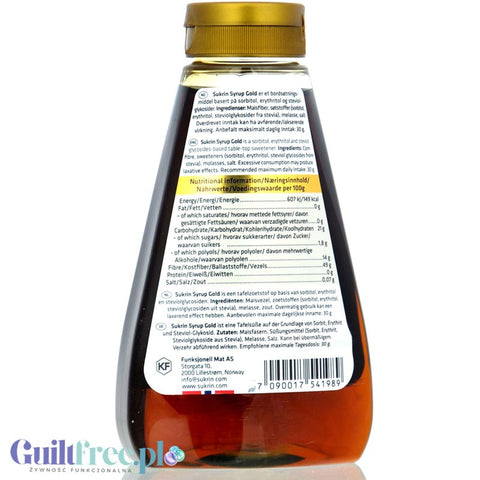 Sukrin FiberSirup Gold - sweet IMO syrup with stevia, low carb maple syrup alternative (Isomaltooligosaccharides))