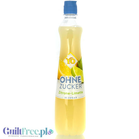 YO Ohne Zucker Zitrone-Limette - skoncentrowany syrop do rozcieńczania bez cukru i kalorii, Cytryna z Limonką