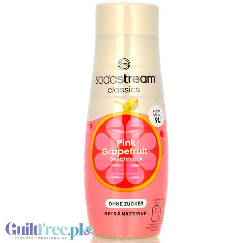 SodaStream No Sugar Pink Grapefruit 440ml / 9L - syrop / koncentrat do wody bez cukru i kalorii, Różowy grejpfrut