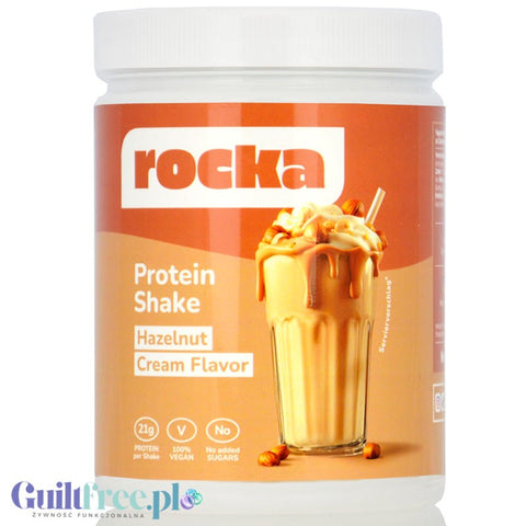Rocka Nutrition Protein Shake Hazelnut Cream 300g - vegan protein supplement 5 protein sources, gluten and nut free
