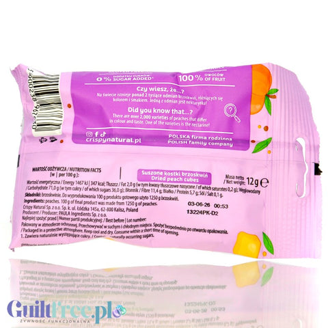 Crispy Natural Brzoskwinia - chrupiąca suszona liofilizowana brzoskwinia 100%