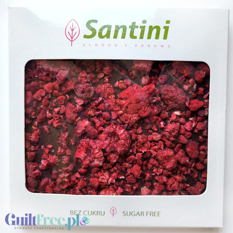 Santini Dark Chocolate & Raspberry, handmade sugar-free chocolate with xylitol