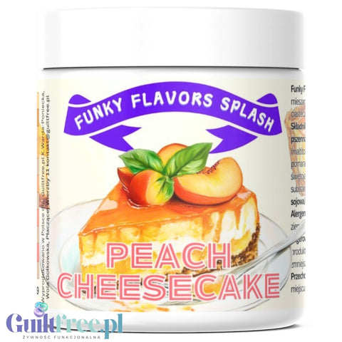 Funky Flavors Splash Peach Cheesecake 50g - smakowy słodzik w proszku, smak Sernika z Brzoskwiniami