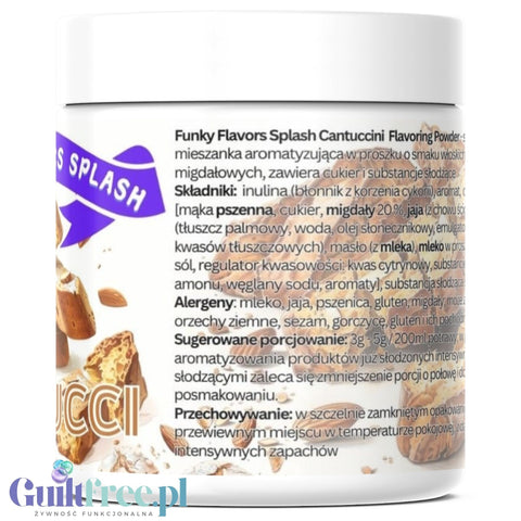 Funky Flavors Splash Cantucci 50g - aromat słodzący w proszku 7kcal, smak ciasteczka migdałowe