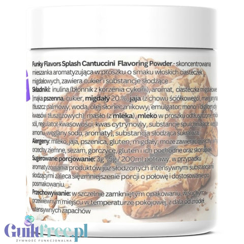 Funky Flavors Splash Cantucci 50g - aromat słodzący w proszku 7kcal, smak ciasteczka migdałowe