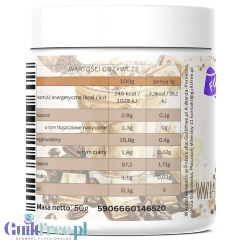 Funky Flavors Splash White Mocha 50g - sugar free sweetener powder, white chocolate coffee flavor