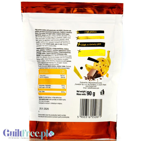 Frank & Oli Active High Protein Mini Cookies, Chocolate & Banana - High Protein Cookies without sugar.