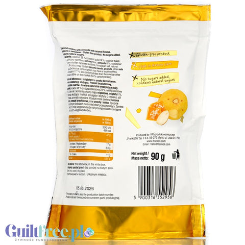 Frank & Oli Vital Keto Mini Cookies, Salted Caramel, Coconut & Almonds - vegan soft cookies with no added sugar